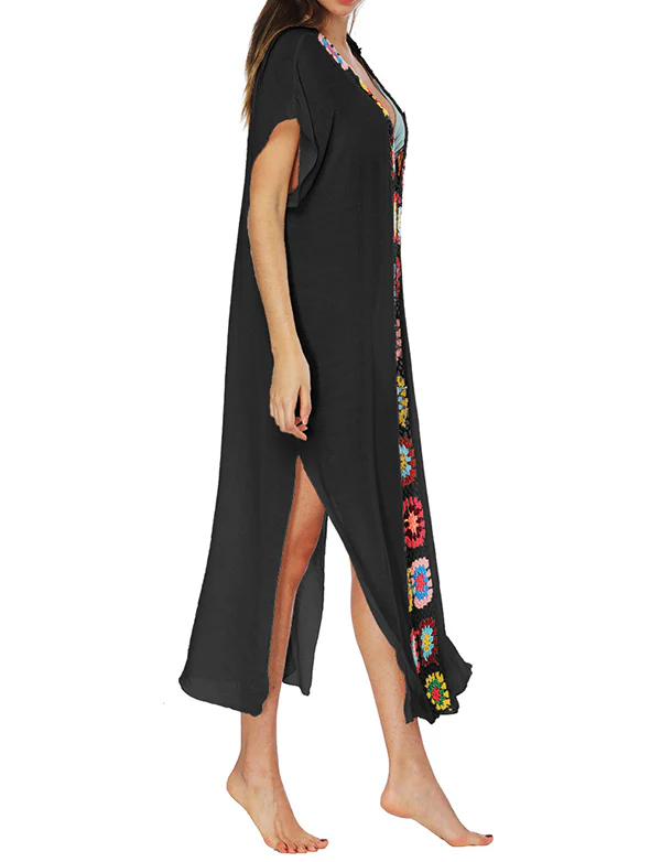 Robe de plage longue à découpes en dentelle – Image 9