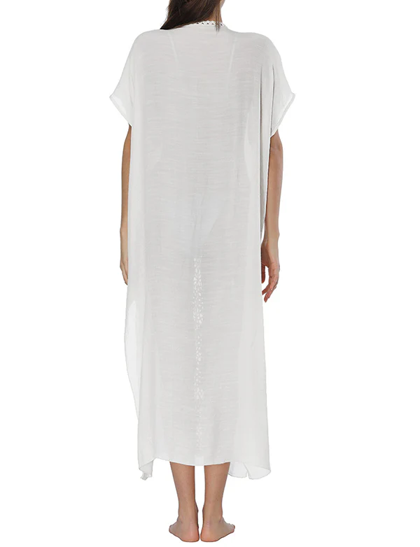 Robe de plage longue à découpes en dentelle – Image 5