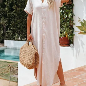 Cache-nez de plage sexy et ample à simple boutonnage