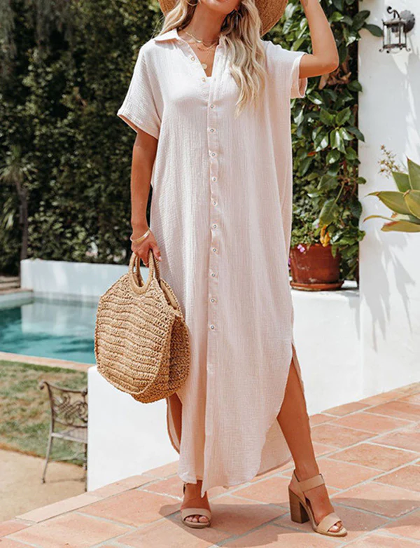 Cache-nez de plage sexy et ample à simple boutonnage – Image 2