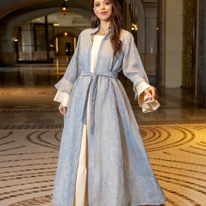 Robe Abaya à manches volantées