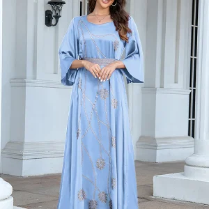 Robe abaya en strass