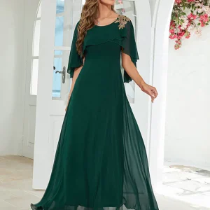 Robe de demoiselle d'honneur en mousseline à coupe ample