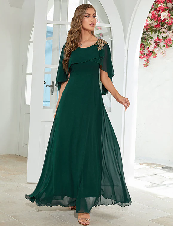 Robe de demoiselle d'honneur en mousseline à coupe ample – Image 2