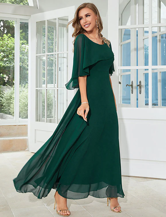 Robe de demoiselle d'honneur en mousseline à coupe ample – Image 5