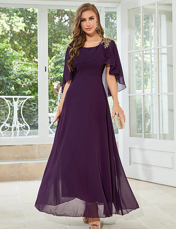 Robe de demoiselle d'honneur en mousseline à coupe ample – Image 8