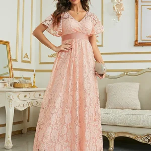 Robe d'été à manches courtes, longue et élégante pour la soirée