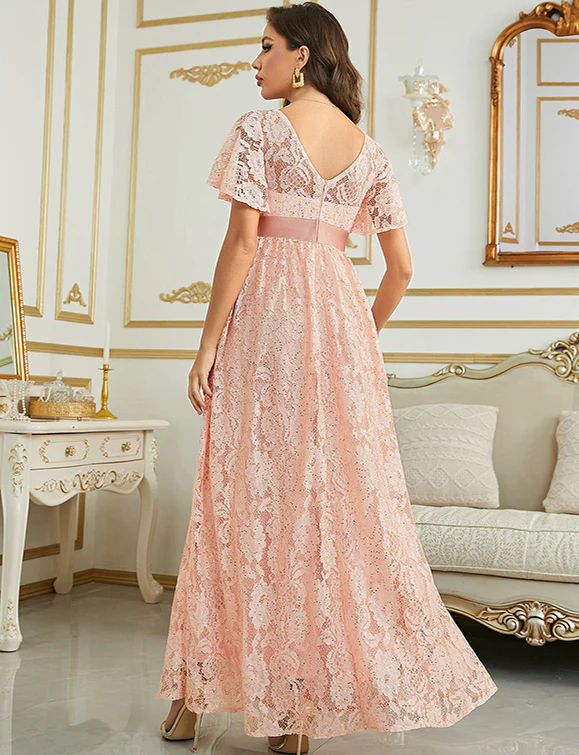 Robe d'été à manches courtes, longue et élégante pour la soirée – Image 3
