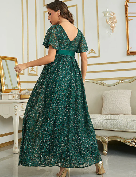 Robe d'été à manches courtes, longue et élégante pour la soirée – Image 6