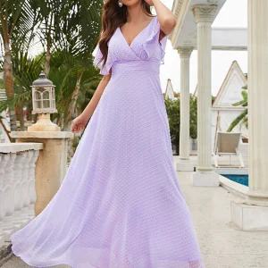 Robe d'été légère à manches courtes et col en V