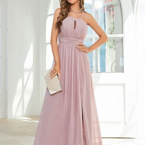 Robe longue dos nu sexy et élégante ouverte sur le devant