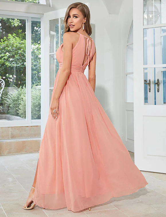 Robe longue dos nu sexy et élégante ouverte sur le devant – Image 9