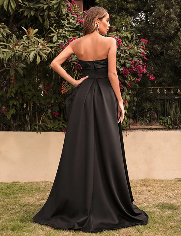 Mode maille couture sexy tube top traînant robe de soirée – Image 3