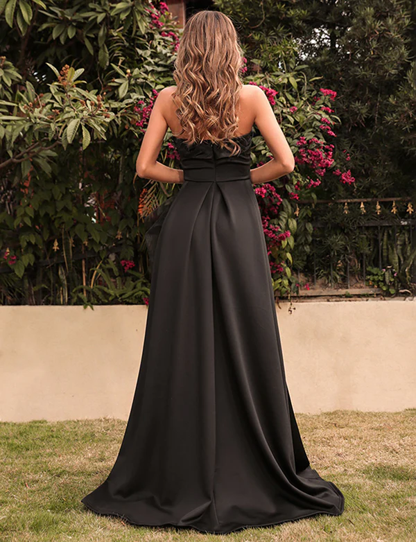 Mode maille couture sexy tube top traînant robe de soirée – Image 5