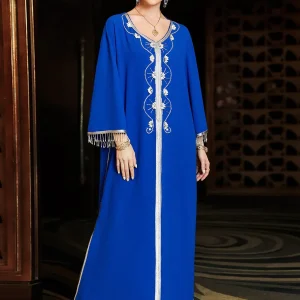 Caftan Robe à col V avec franges