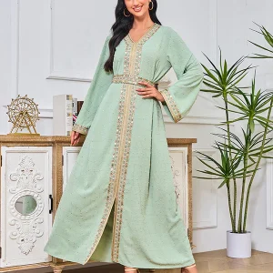 Robe abaya confort brodée