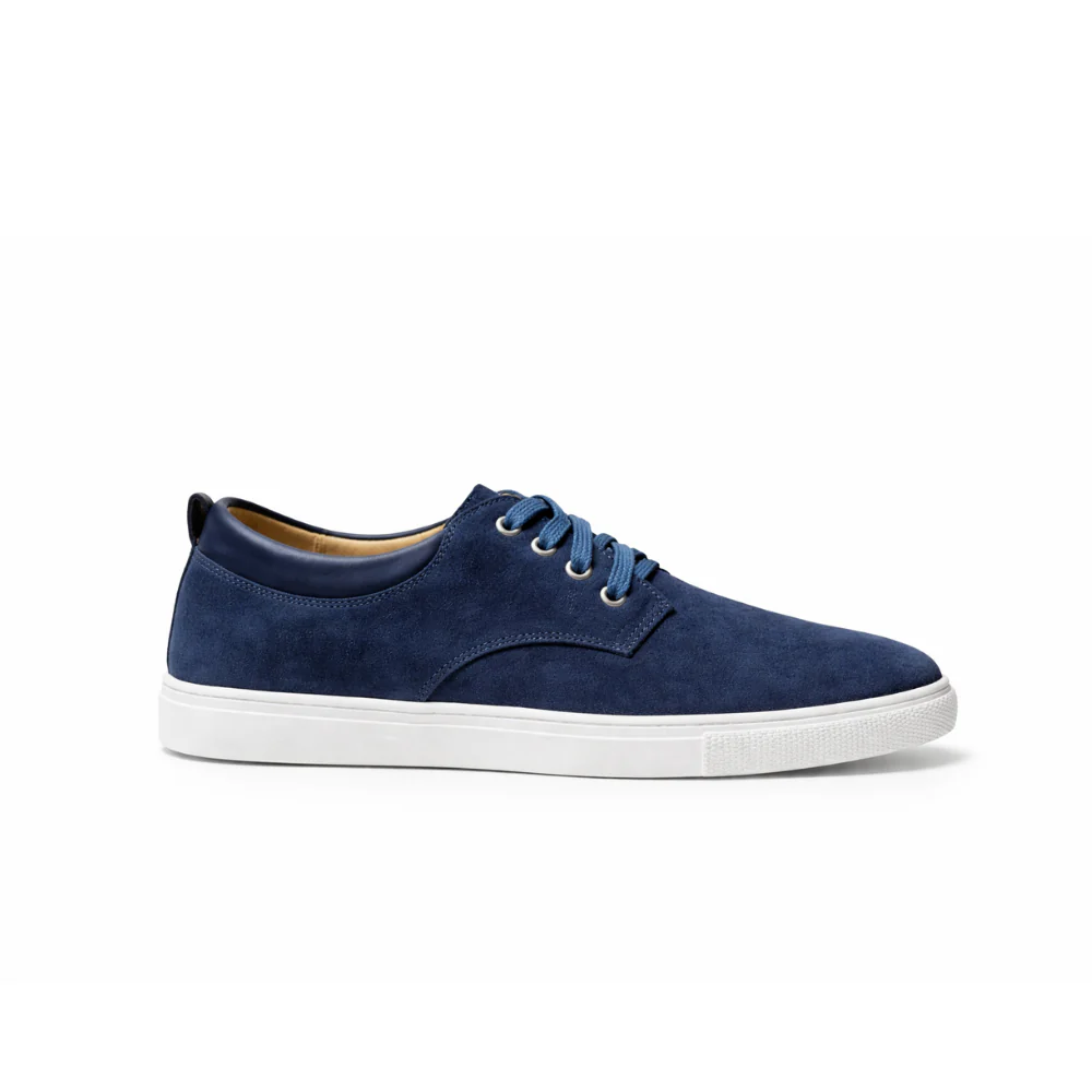 Chaussure homme daim bleu marine