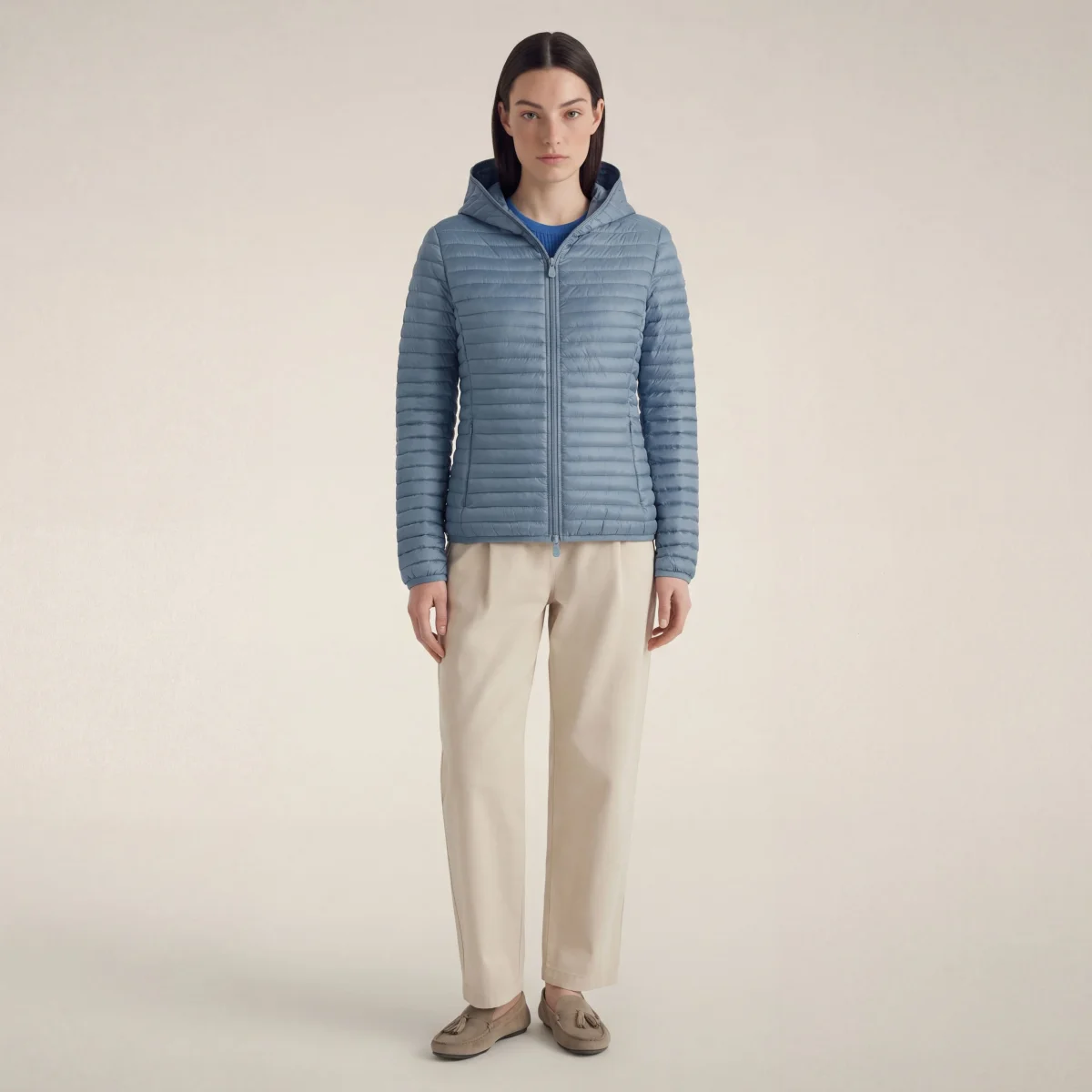 Piumino donna animal free Alexa azzurro polvere