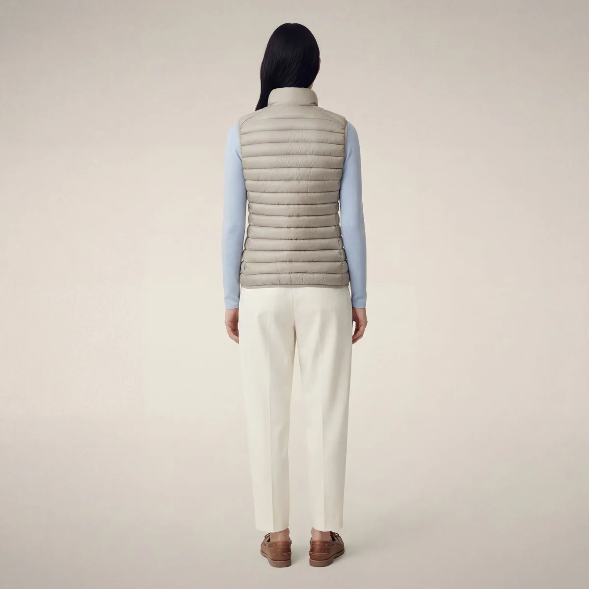 Gilet imbottito donna Charlotte Beige chiaro – Image 3
