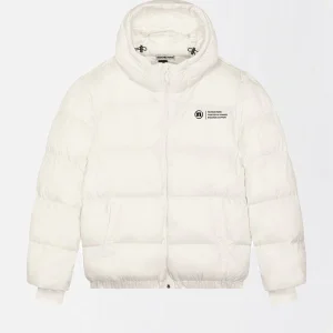 DOUDOUNE BLANC CASSÉ COURTE "THE LABEL"