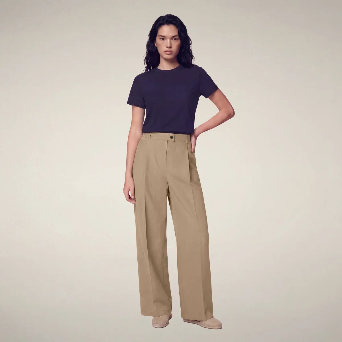 Pantaloni donna Eugenia beige stardust - ASAP – Image 2