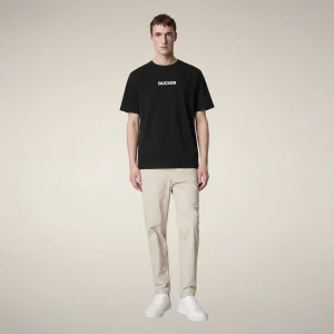 T-shirt uomo Nalo nero con stampa DUCKER