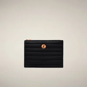Pouch trapuntata unisex Shaula nero
