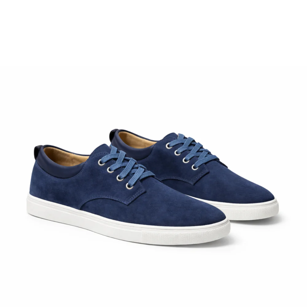 Chaussure homme daim bleu marine – Image 4