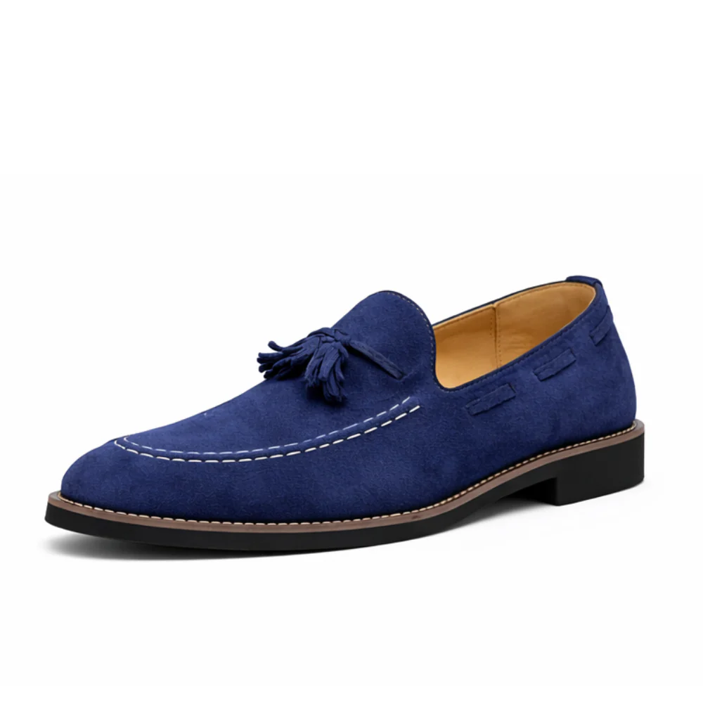 Mocassin daim bleu marine homme – Image 4