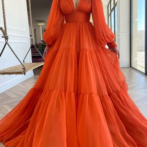 Robe de Soirée Princesse en Mousseline