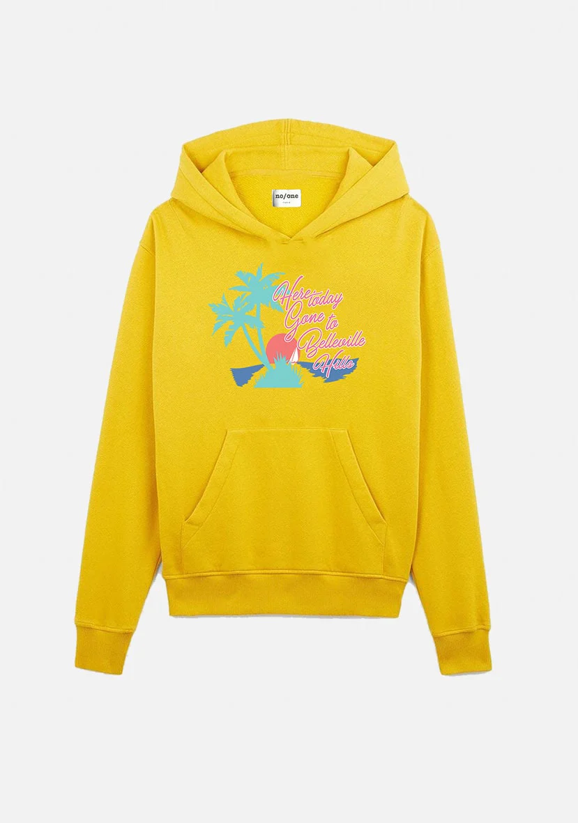 SWEAT JAUNE À CAPUCHE "Here today gone to Belleville Hills" – Image 2