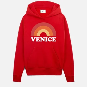 SWEAT ROUGE À CAPUCHE "VENICE"