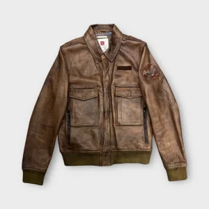 Veste en Cuir Redskins Aviateur Marron - XL (Fit L)