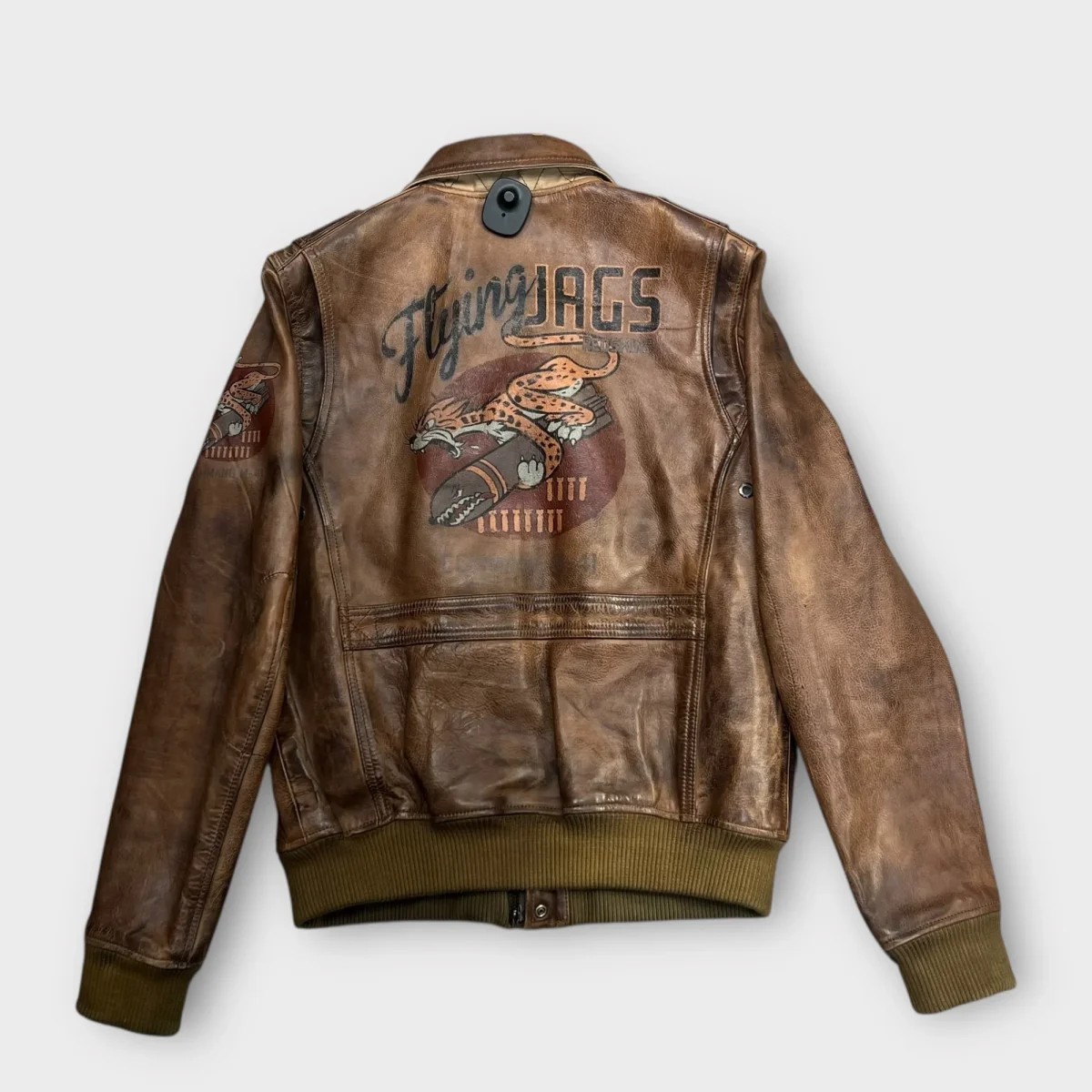 Veste en Cuir Redskins Aviateur Marron - XL (Fit L) – Image 5