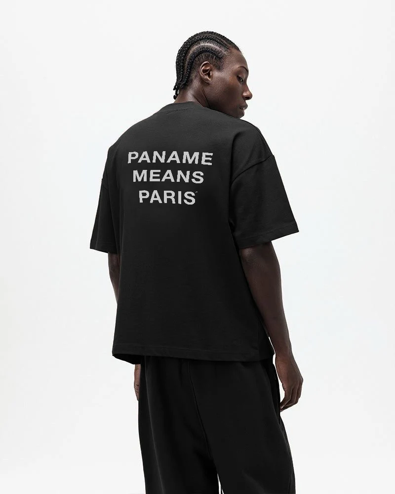 T-SHIRT NOIR OVERSIZE "PANAME MEANS PARIS" – Image 3