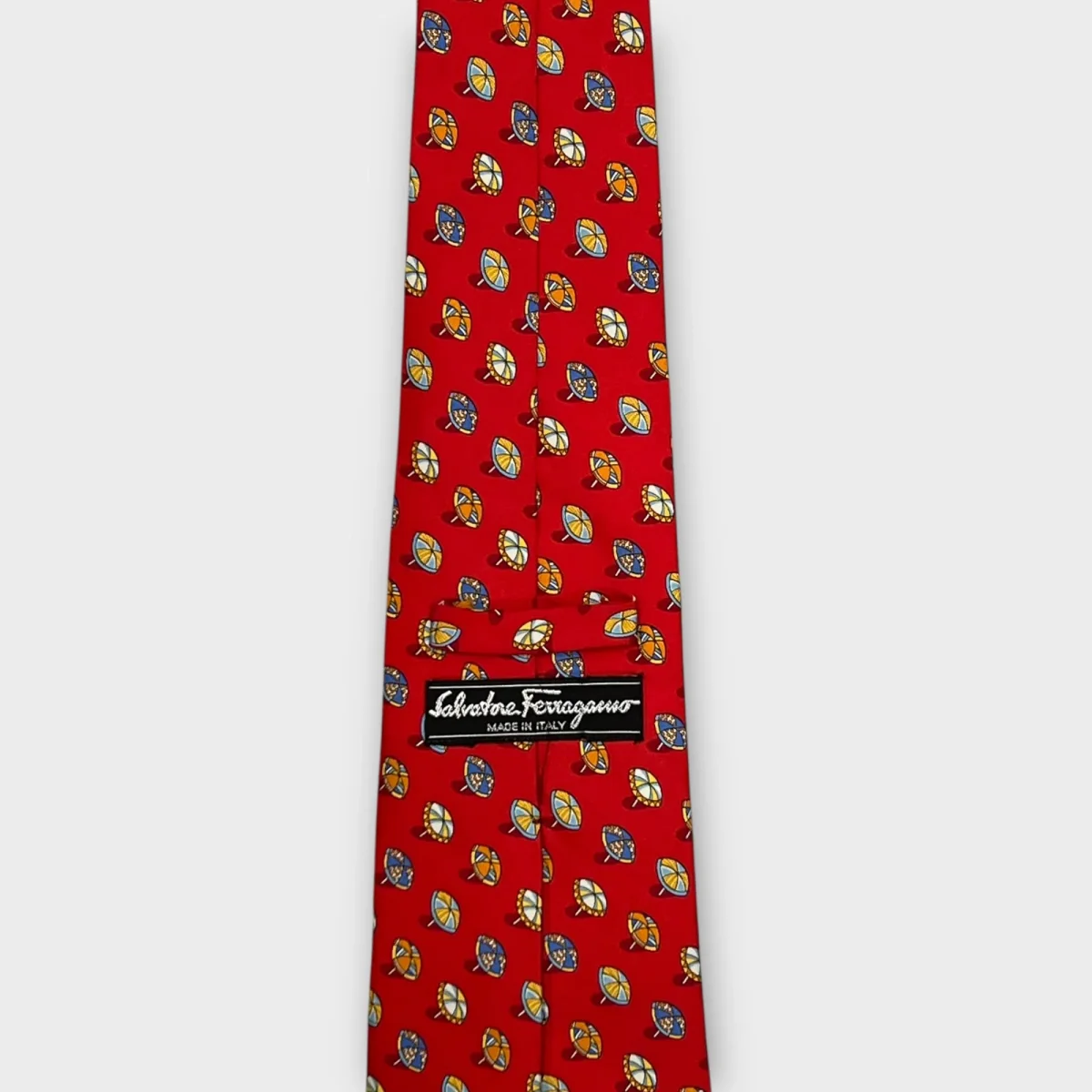 Cravate Salvatore Ferragamo Made in Italy 100% Soie - TU – Image 3