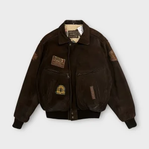 Bomber Cuir Redskins Marron - M