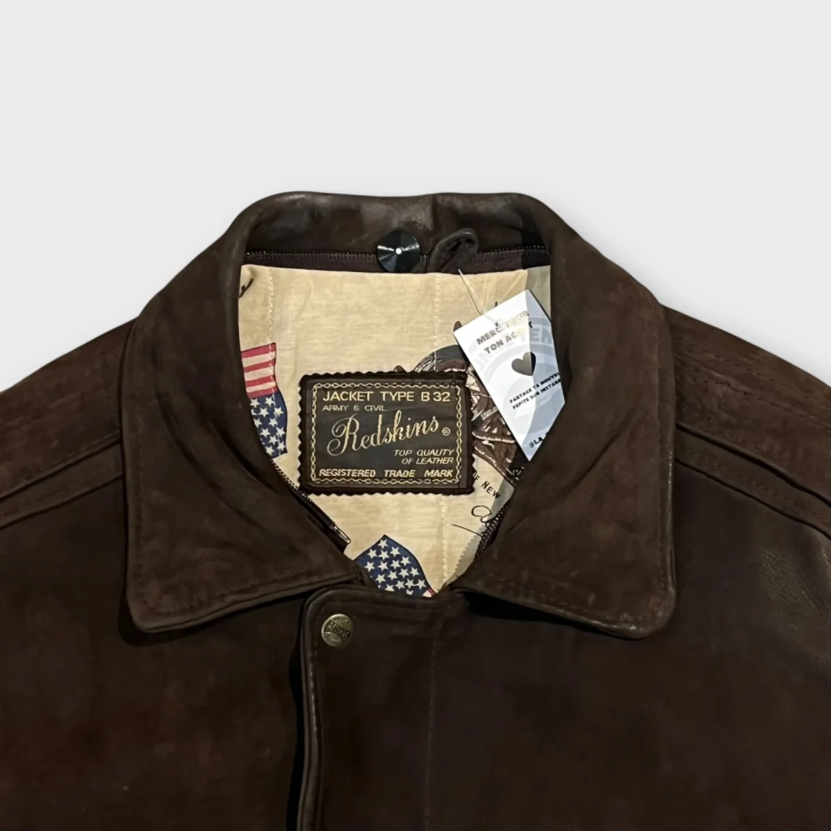 Bomber Cuir Redskins Marron - M – Image 3