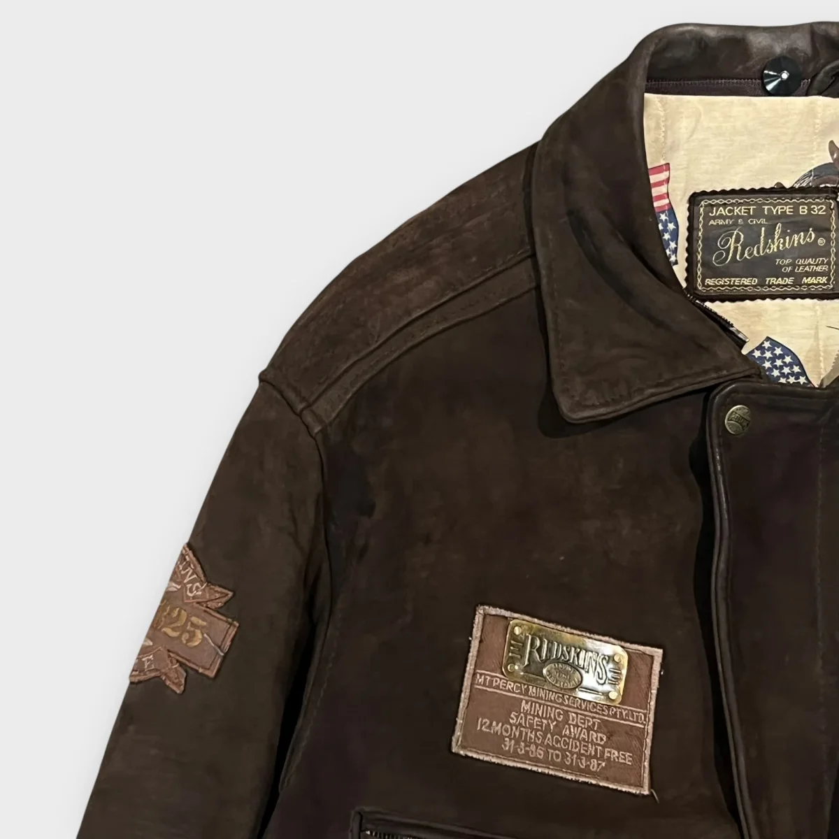 Bomber Cuir Redskins Marron - M – Image 4