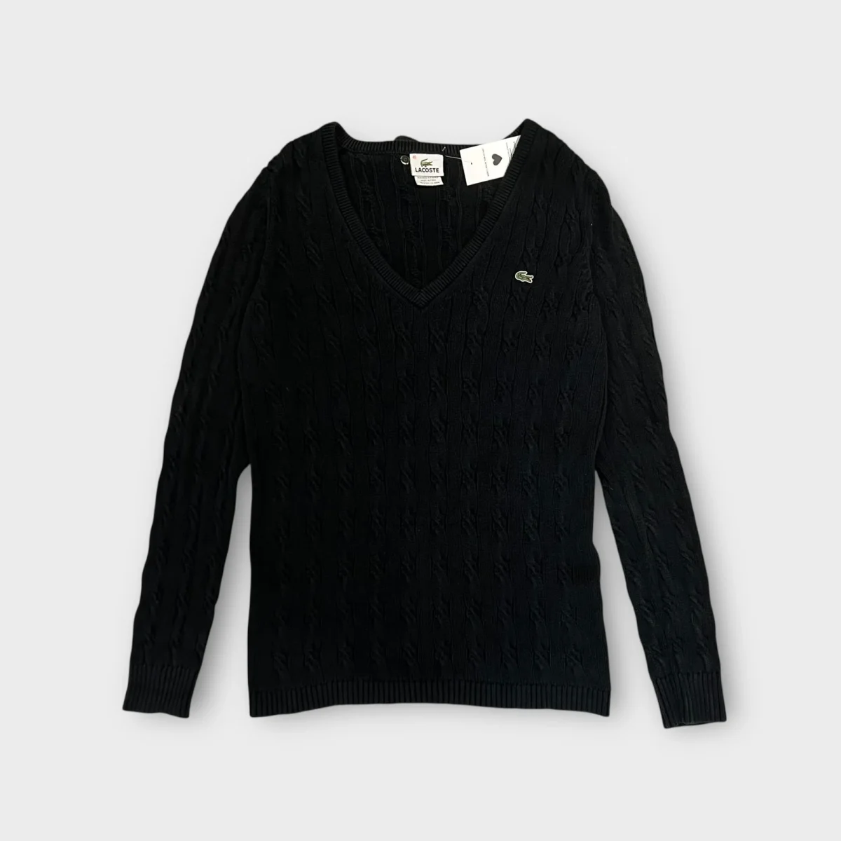 Pull Col V Lacoste Noir - M