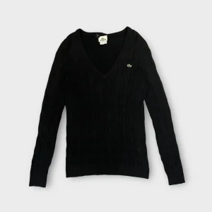 Pull Col V Lacoste Noir - M