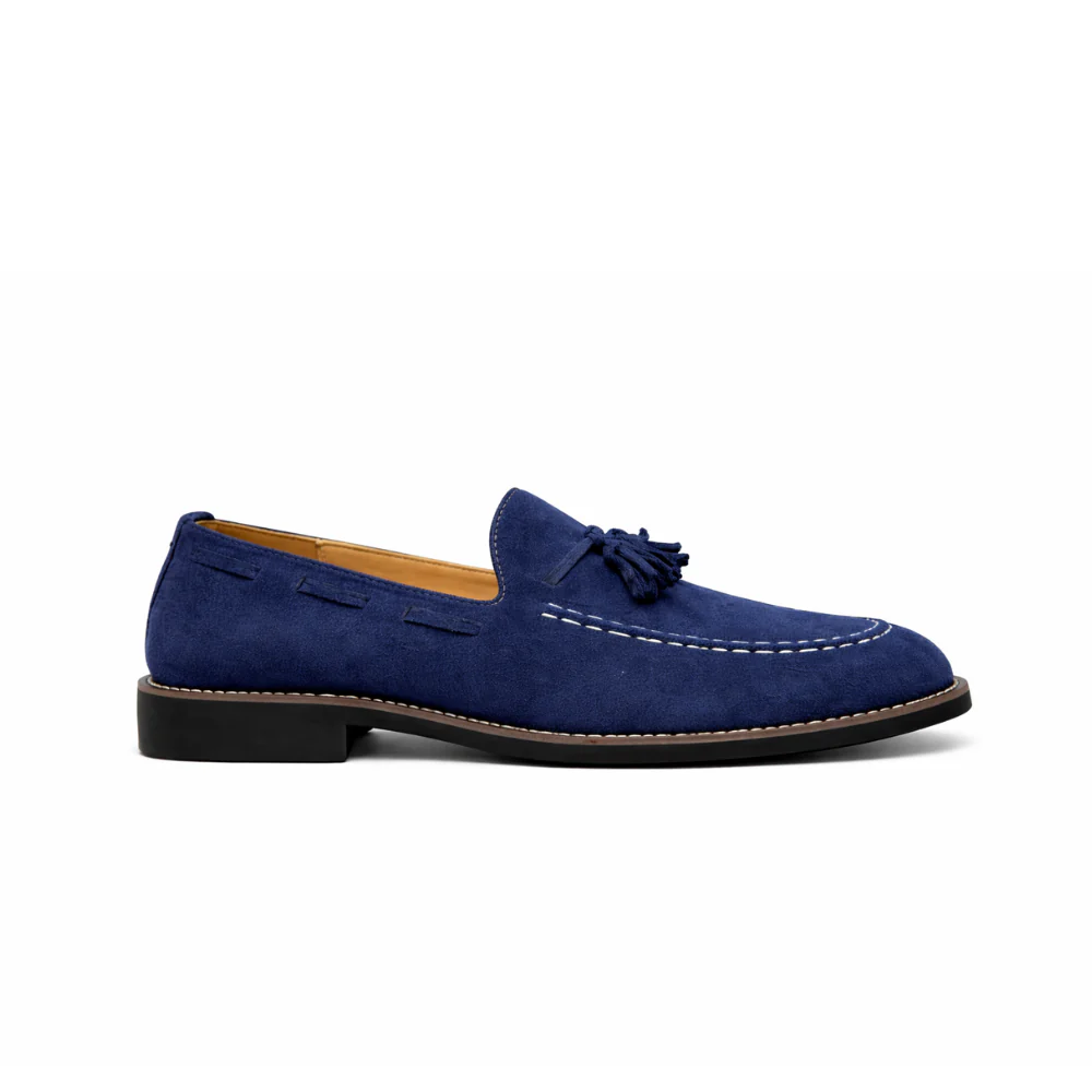 Mocassin daim bleu marine homme – Image 2