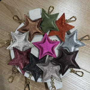 Porte-clé étoile en cuir