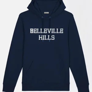 SWEAT À CAPUCHE NAVY "BELLEVILLE HILLS" TYPO