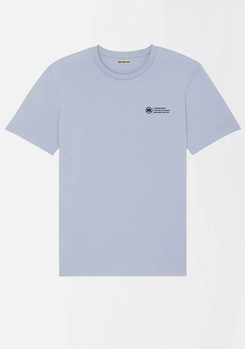 T-SHIRT BLEU PASTEL "THE LABEL" – Image 2