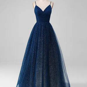 Robe de soirée longue et scintillante avec fente