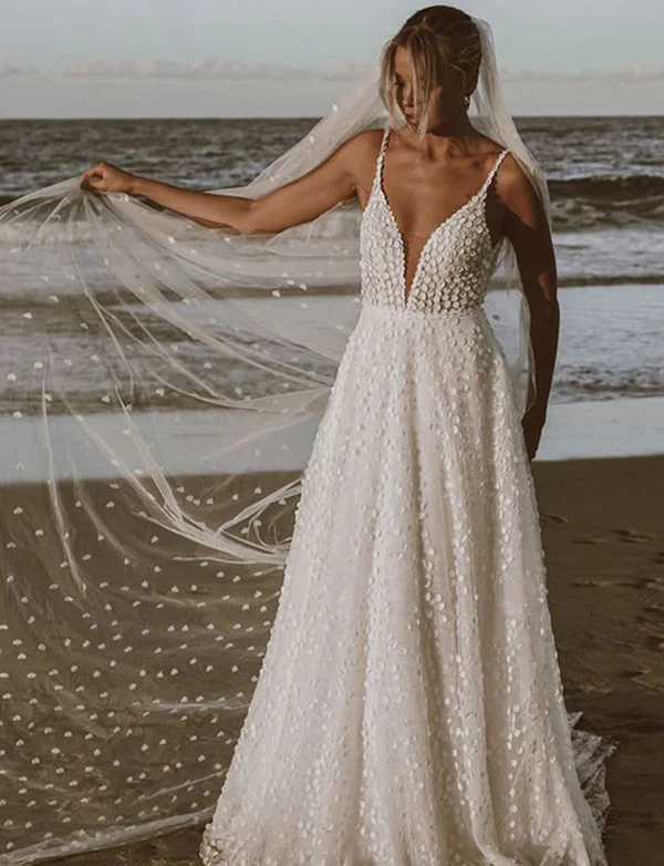 Robe de mariée boho à dos ouvert – Image 7