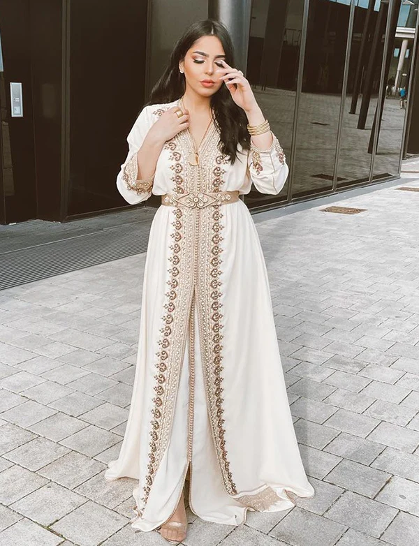 Robe Marocaine Blanc Broderie – Image 3