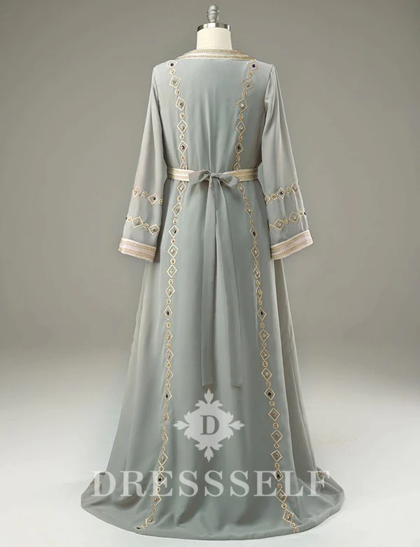 Takchita Bleu Satin Caftan – Image 6