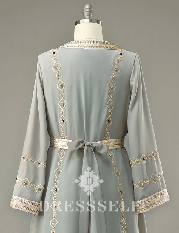 Takchita Bleu Satin Caftan – Image 7